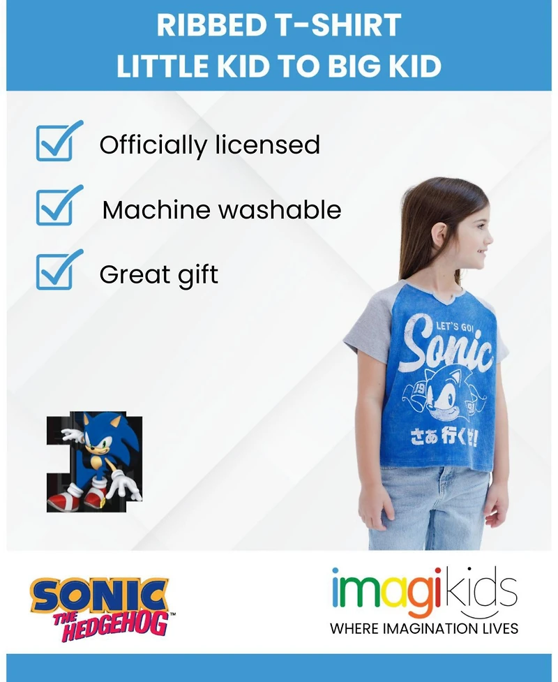 Sega Little Girls Sonic the Hedgehog T-Shirt to (4 - 14-16)