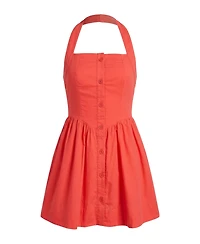 Modenaire Women's Halter Sleeveless A-Line Mini Dress