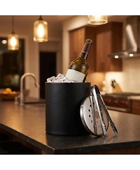 Piscifun Double Wall Insulated Stainless Steel Ice Bucket With Lid Tongs Strainer For Cocktail Parties