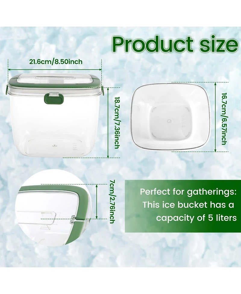 Piscifun 5L Portable Ice Bucket with Lid Tong Sealed Handle for Cocktail Party Camping Barbeque