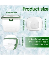 Piscifun 5L Portable Ice Bucket with Lid Tong Sealed Handle for Cocktail Party Camping Barbeque