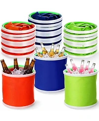 Piscifun 12 Pack 5 Liter Collapsible Plastic Ice Buckets with Handles Portable for Party Camping Wedding Cocktail Bar