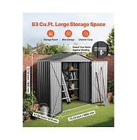Slickblue 6x4 Ft Metal Garden Shed with Lockable Doors and Ventilated Storage