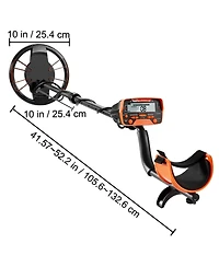 Sugift Metal Detector for Adults Kids 10in Waterproof Coil Lcd 7 Modes 41in-52in Stem 10in Depth