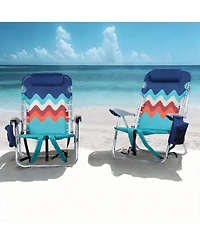 Aofar 2-pack Folding Beach Chair Cooler Cup Holder Portable Camping outdoor