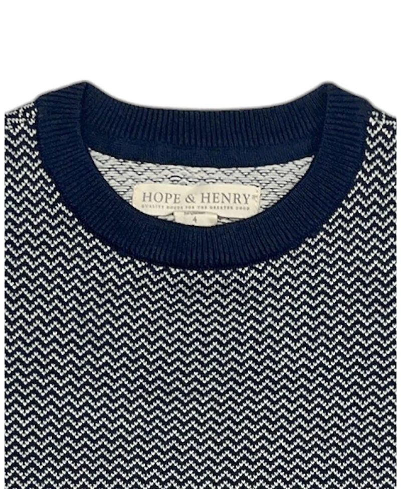 Hope & Henry Little and Big Boys' (5-7) Organic Fine Gauge Crew Neck Sweater