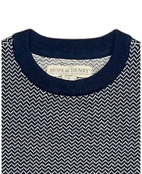 Hope & Henry Little and Big Boys' (5-7) Organic Fine Gauge Crew Neck Sweater