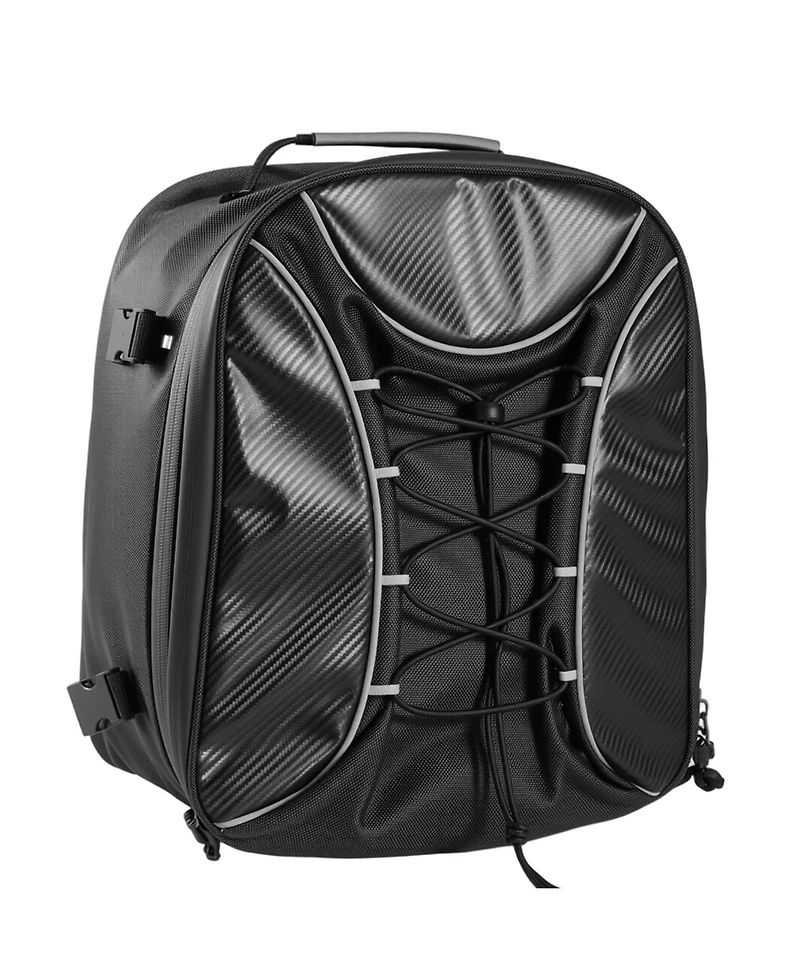 Sugift 22-34 L Expandable Motorcycle Tail Bag Waterproof Rear Seat Luggage with Rain Cover Straps Pocket