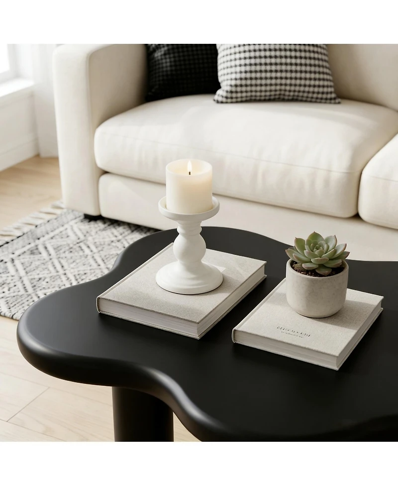 Flynama 40 Inch Cloud Coffee Table Modern Irregular Mdf Living Room Center Table