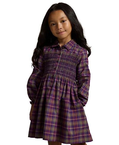 Polo Ralph Lauren Girls' 2T-6X Floral Cotton Poplin Shirt Dress