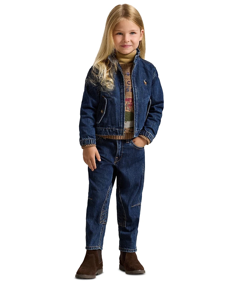 Polo Ralph Lauren Girls' 2T-6X Curved Tapered Cotton Denim Jeans