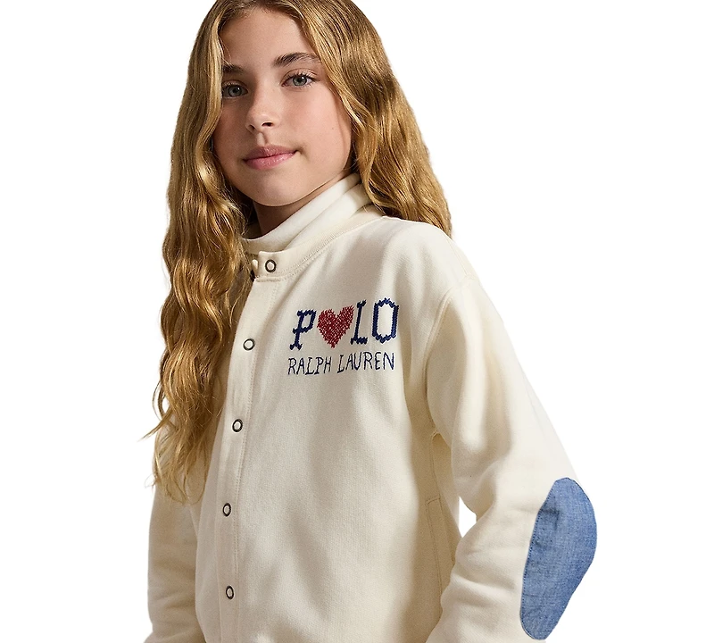 Polo Ralph Lauren Girls' 7-16 Logo Fleece Cardigan