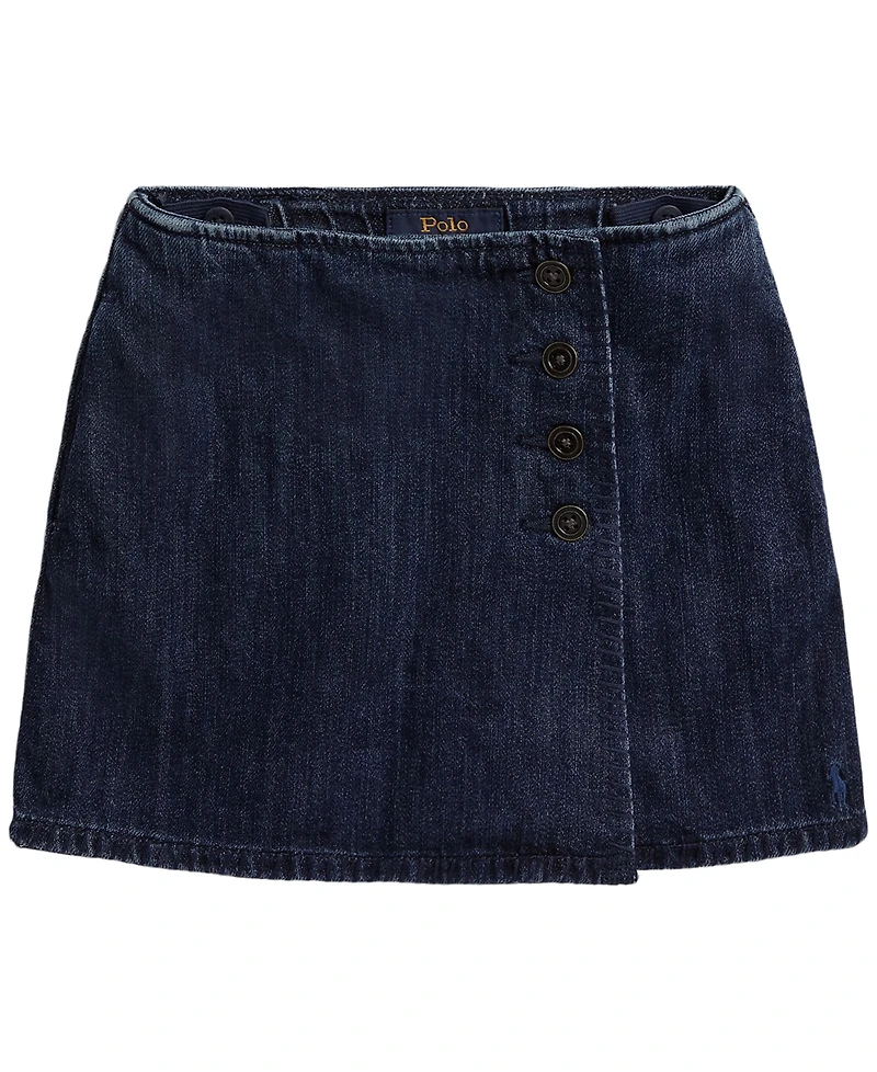 Polo Ralph Lauren Girls' 2T-6X Denim Wrap Skirt
