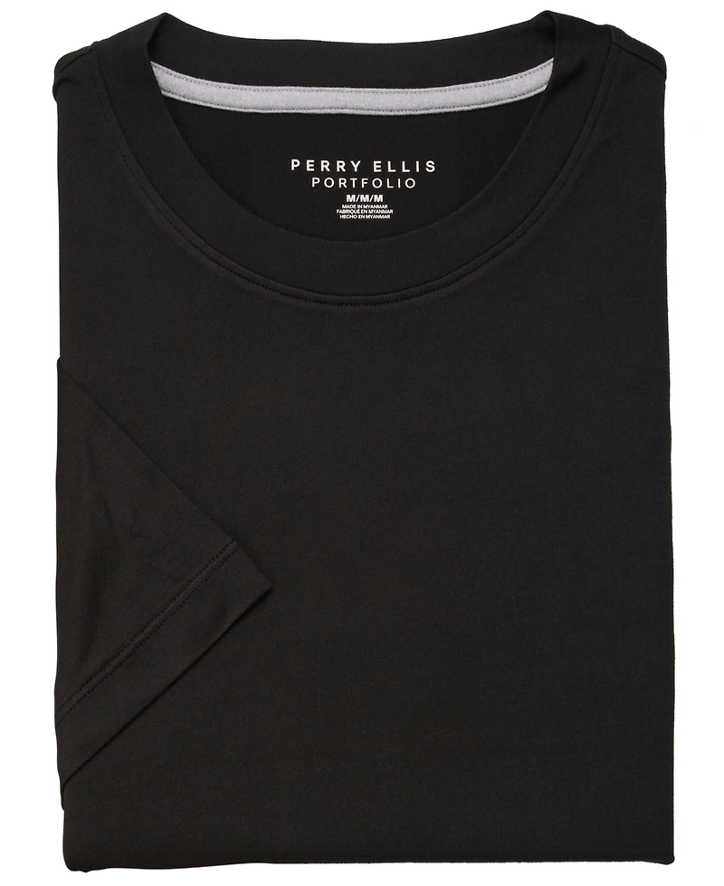 Perry Ellis Portfolio Men's Crewneck T-Shirt and Plaid Pants, 2-Piece Set