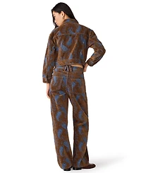 Steve Madden Women's Dove Paisley-Print Cropped Corduroy Jacket