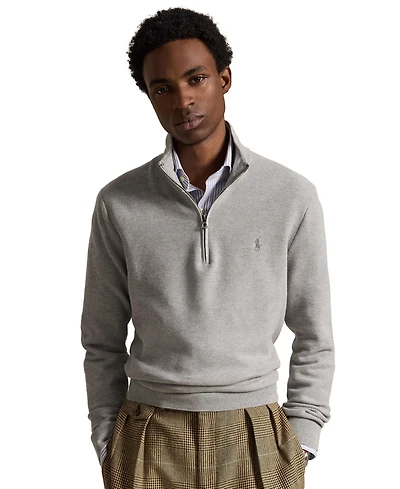 Polo Ralph Lauren Men's Mesh-Knit Cotton Quarter-Zip Sweater