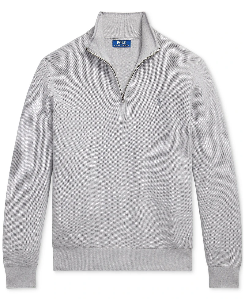 Polo Ralph Lauren Men's Mesh-Knit Cotton Quarter-Zip Sweater