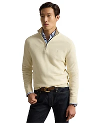 Polo Ralph Lauren Men's Mesh-Knit Cotton Quarter-Zip Sweater