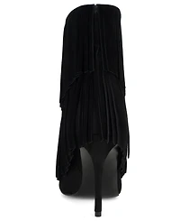 Nine West Women's Carbona Fringe Pointed Toe Stiletto Booties