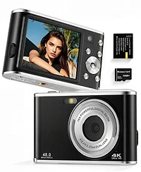 Sugift 4K Digital Camera 48MP Autofocus 16X Zoom Anti-Shake for Photography Vlogging with 32GB Card