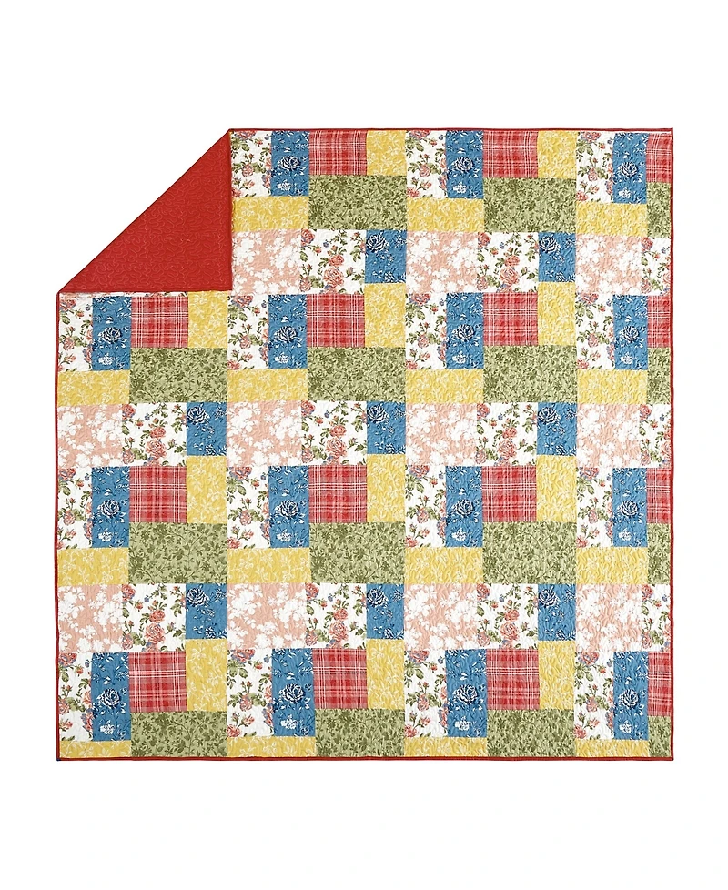 Modern Heirloom Farmhouse Florals Reversible -Piece Quilt Set