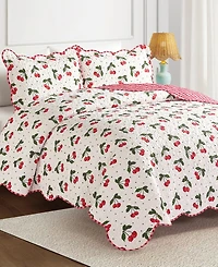 Modern Heirloom Cherry Reversible 2-Piece Quilt Set, Twin/Twin Xl