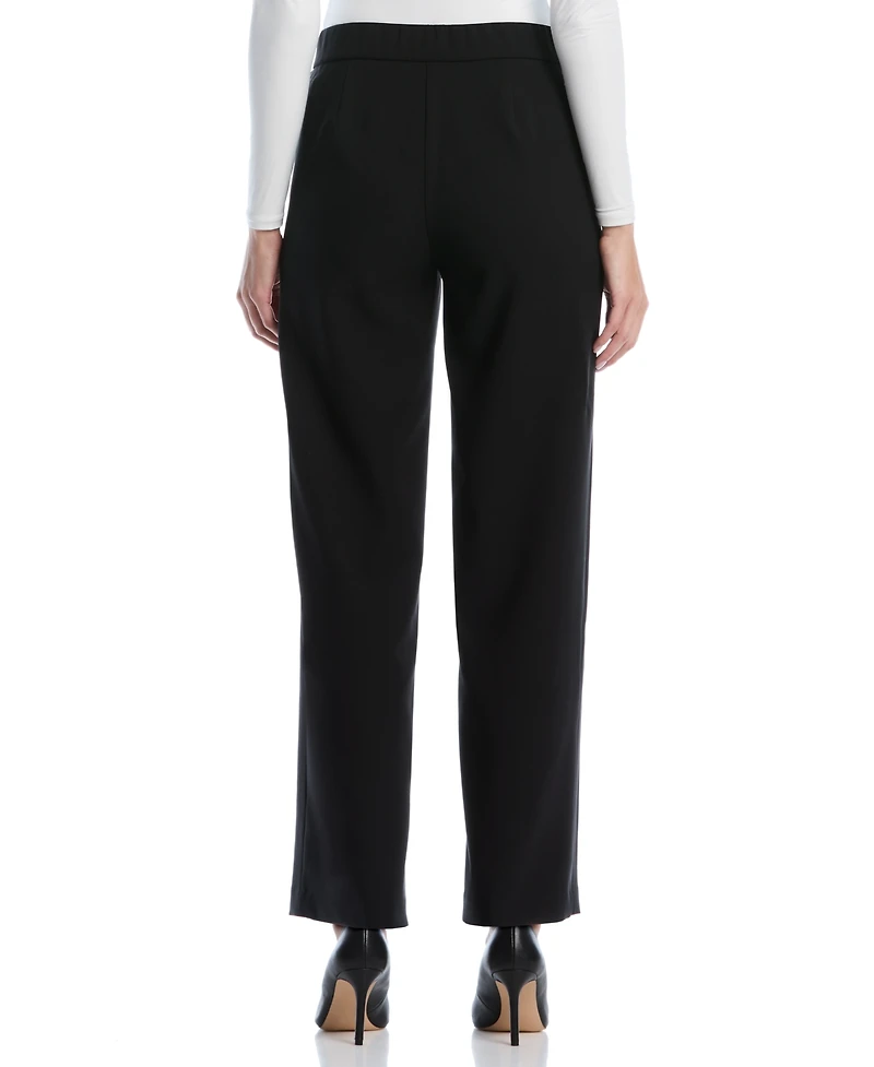 Rafaella Petite Novelty Pull-On Wide-Leg High-Rise Pants