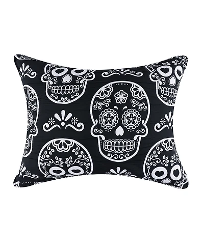 Greenland Home Fashions Sugar Skull Jacquard-Woven Lightweight Pillow Sham, Standard