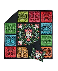 Greenland Home Fashions Day of the Dead Reversible 2-Piece Quilt Set, Twin