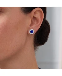 Rachel Glauber Cubic Zirconia Elegant Halo Stud Earrings