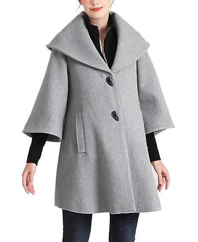 kimi + kai Maternity Aanya A-Line Wool-Blend Removable Bib Coat