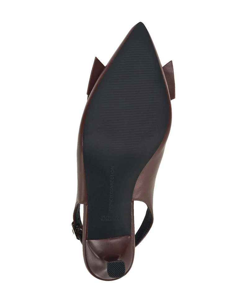 French Connection Women's Bianca Oversized Bow Kitten Heel