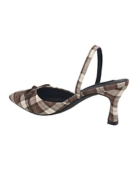 French Connection Women's Bowy Plaid Kitten Heel