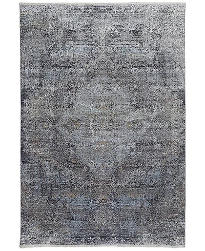 Feizy Sarrant R3963 Charcoal 6'7" x 9'10" Area Rug