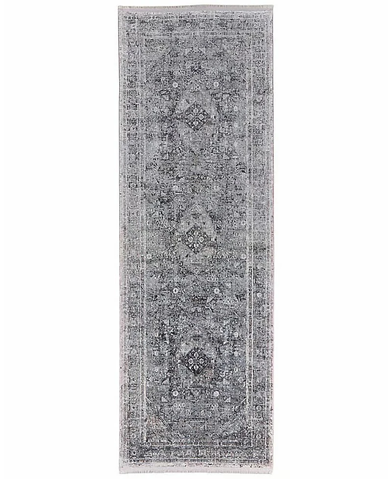 Feizy Sarrant R3966 Gray 2'8" x 10' Runner Rug