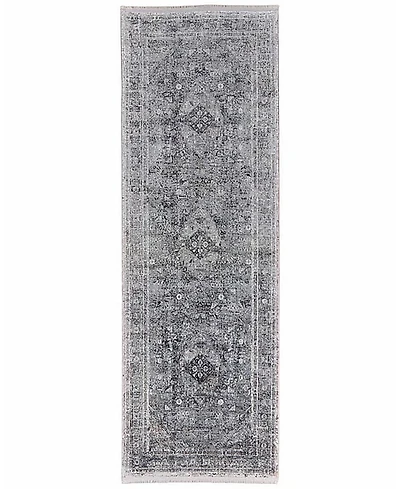 Feizy Sarrant R3966 Gray 2'8" x 10' Runner Rug