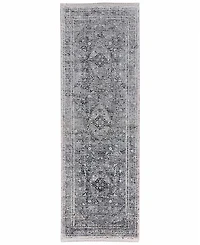 Feizy Sarrant R3966 Gray 2'8" x 10' Runner Rug