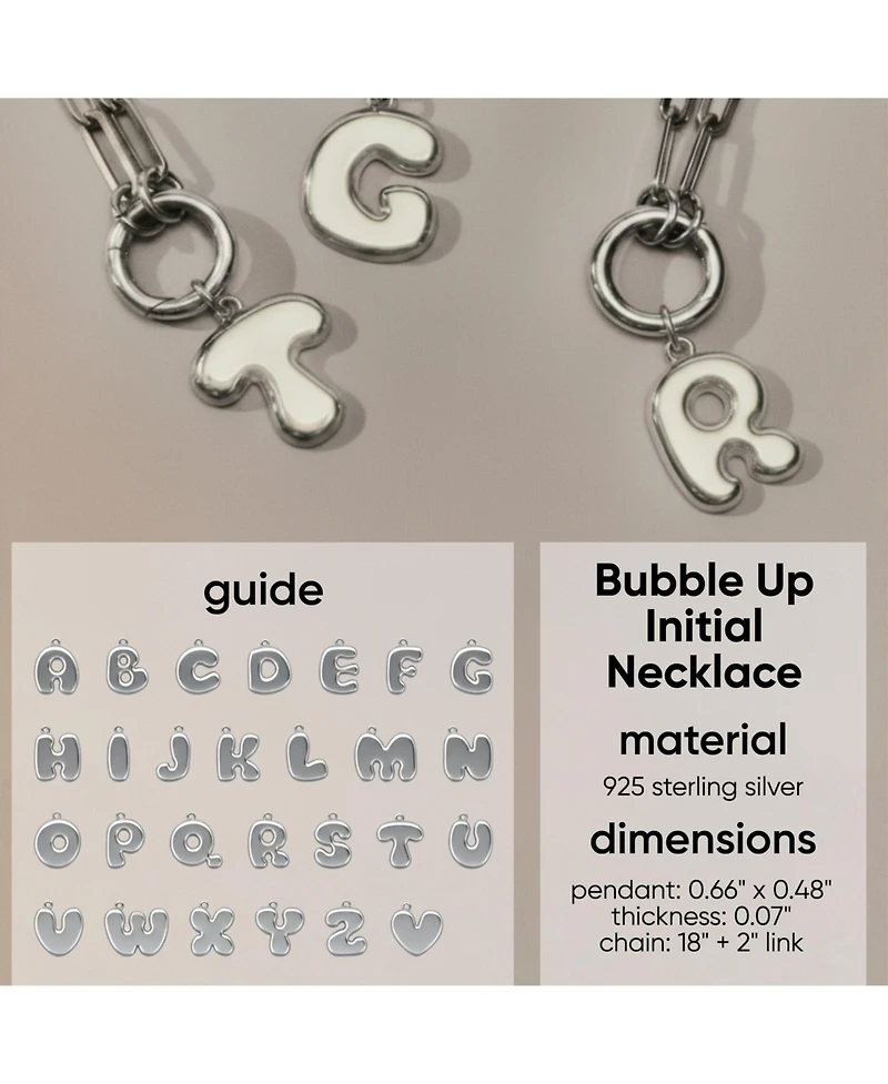 Oak & Luna Bubble Up Initial Necklace - Sterling Silver