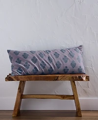 Oake Lumbar Block Print Cotton Decorative Pillow, 14" x 36"