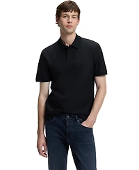 Boss by Hugo Men's Cotton Regular-Fit Geometric-Jacquard Polo Shirt