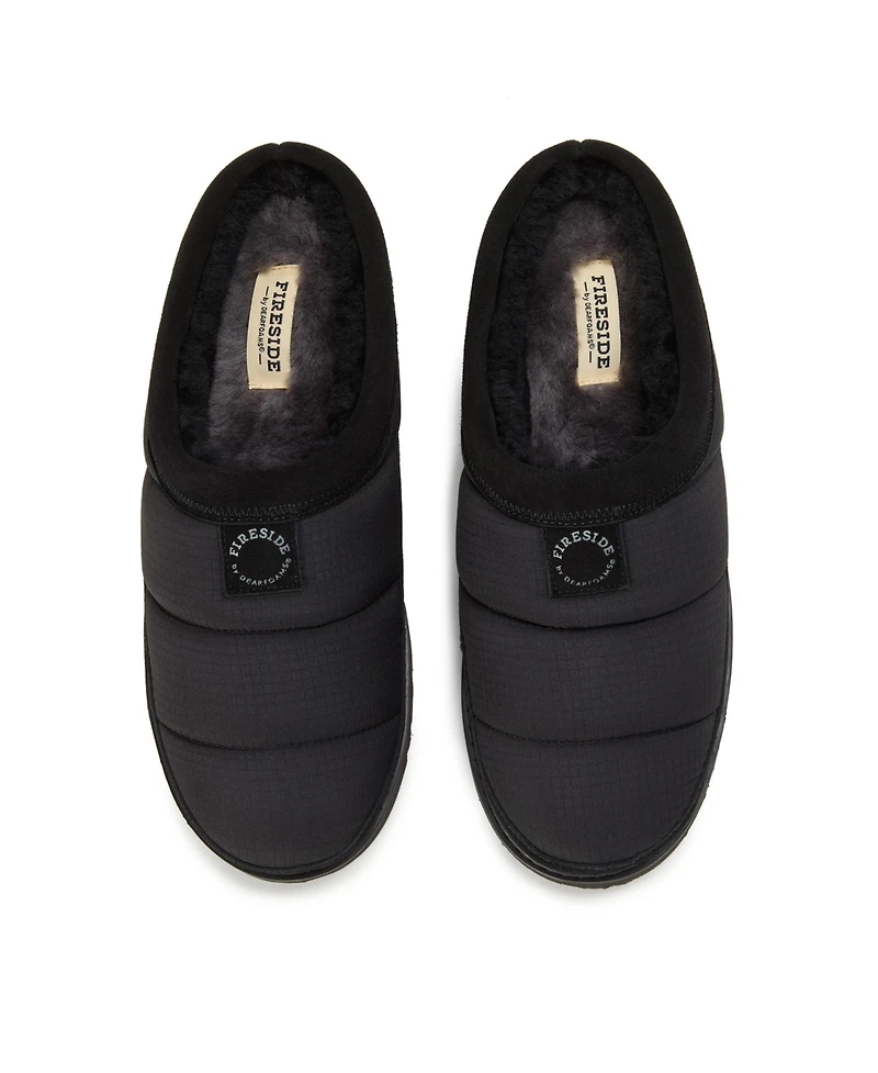 Dearfoams Men's Grafton Sport Nylon Puff Clog Water Repellent Slippers