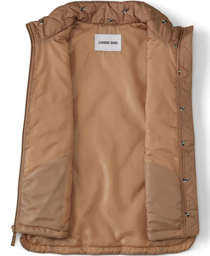 Lands' End Women's Print FeatherFree Quilted Insulated Vest