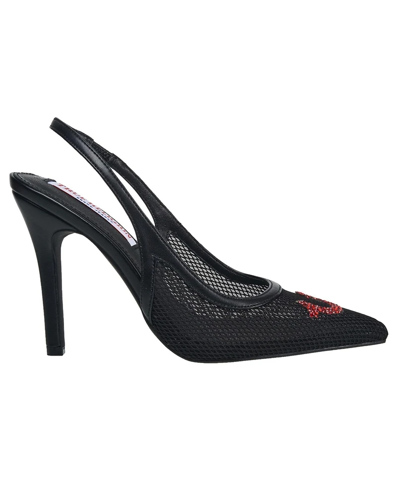 True Religion Women's Ella Mesh Horseshoe Logo Heel