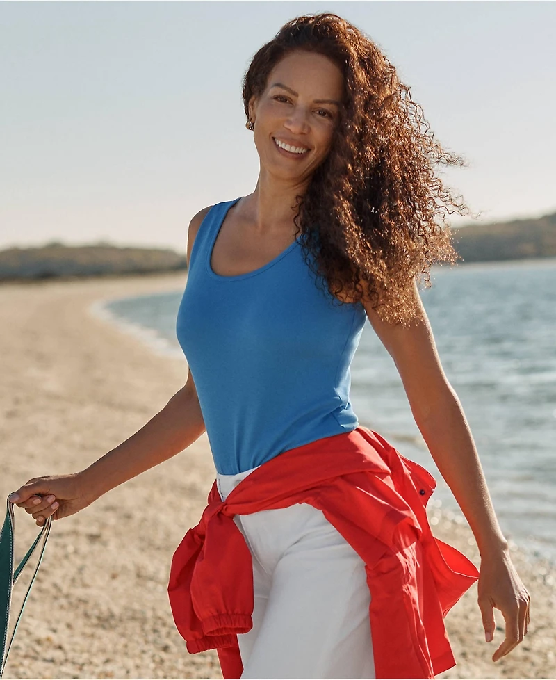Lands' End Women's Tall Cotton Tank Top