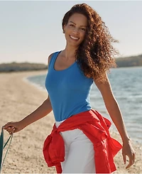 Lands' End Women's Tall Cotton Tank Top