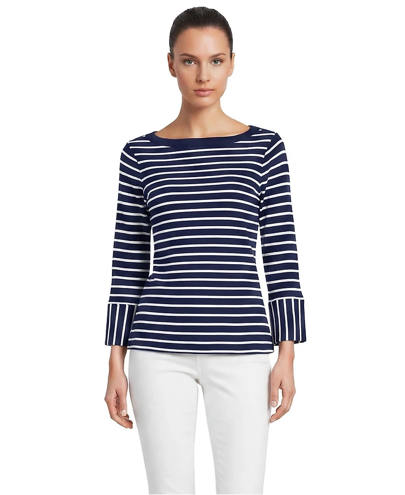 Lands' End Women's 3/4 Mariner Cuff Sleeve Boatneck