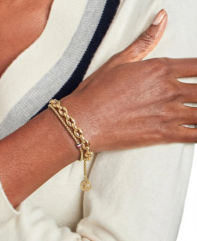 Tommy Hilfiger Women's Layering Sets Gold-Tone Stainless Steel Bracelet