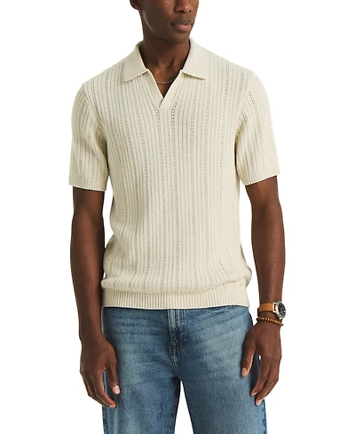 Nautica Men's Textured Short-Sleeve Polo Shirt
