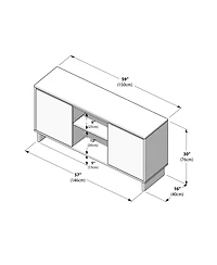 Plank+Beam Modern Tv Stand/Sideboard, 2 Door with Middle Shelf