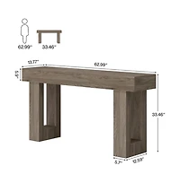 Slickblue Modern 63 Inch Console Table for Entryway with Wood Finish